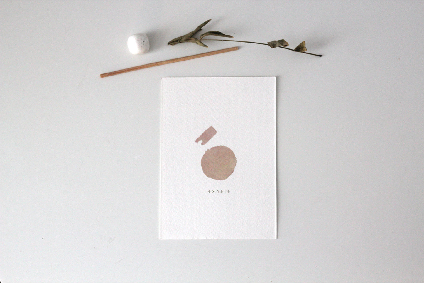 EXHALE Positive Affirmation Card// A6 Wellbeing Quote