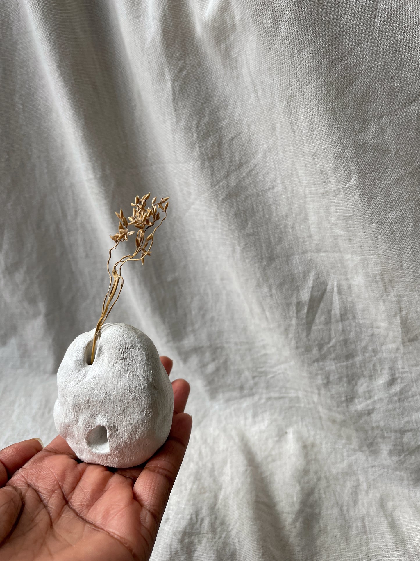 White Femme Vase ~ Mini Clay Vessel