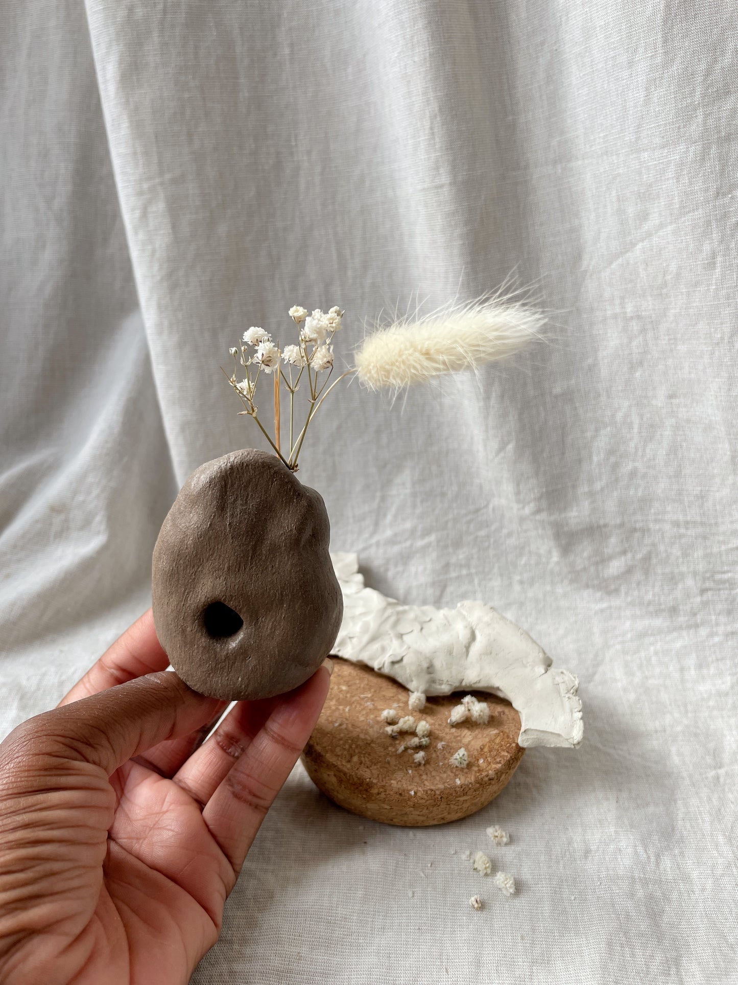 Handcrafted Brown Clay Vase