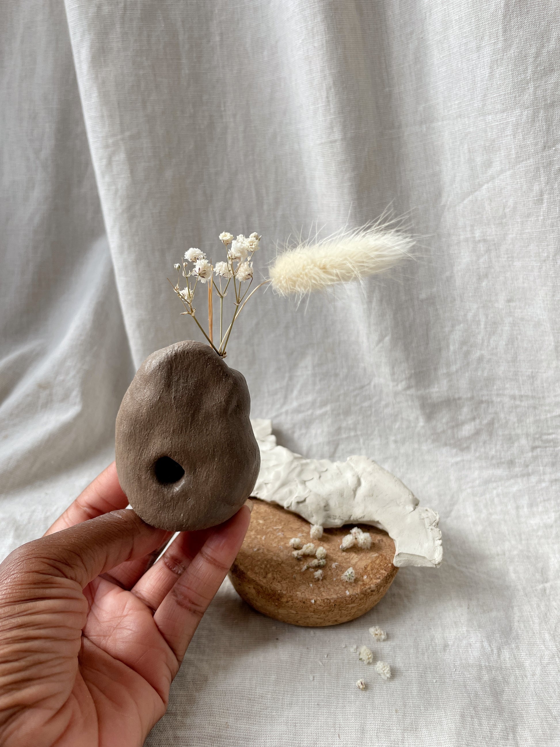 Handcrafted Brown Clay Vase