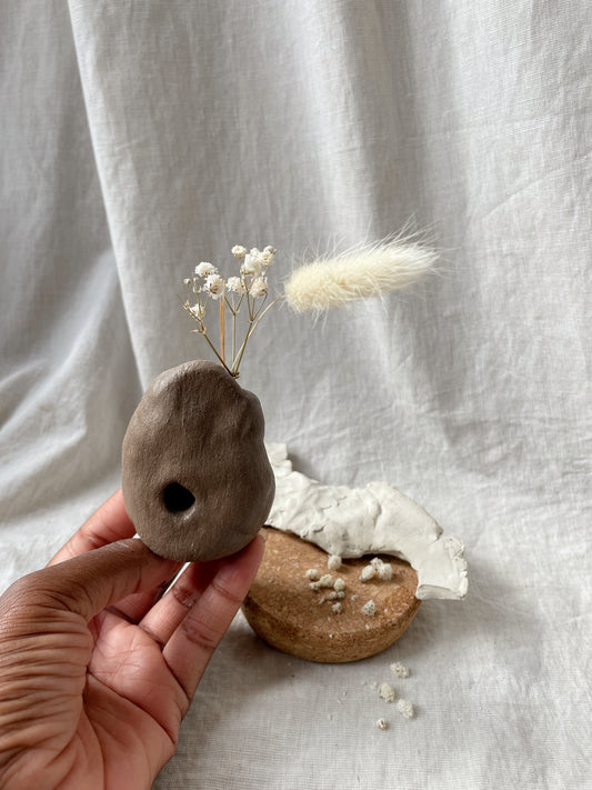 Handcrafted Brown Clay Vase